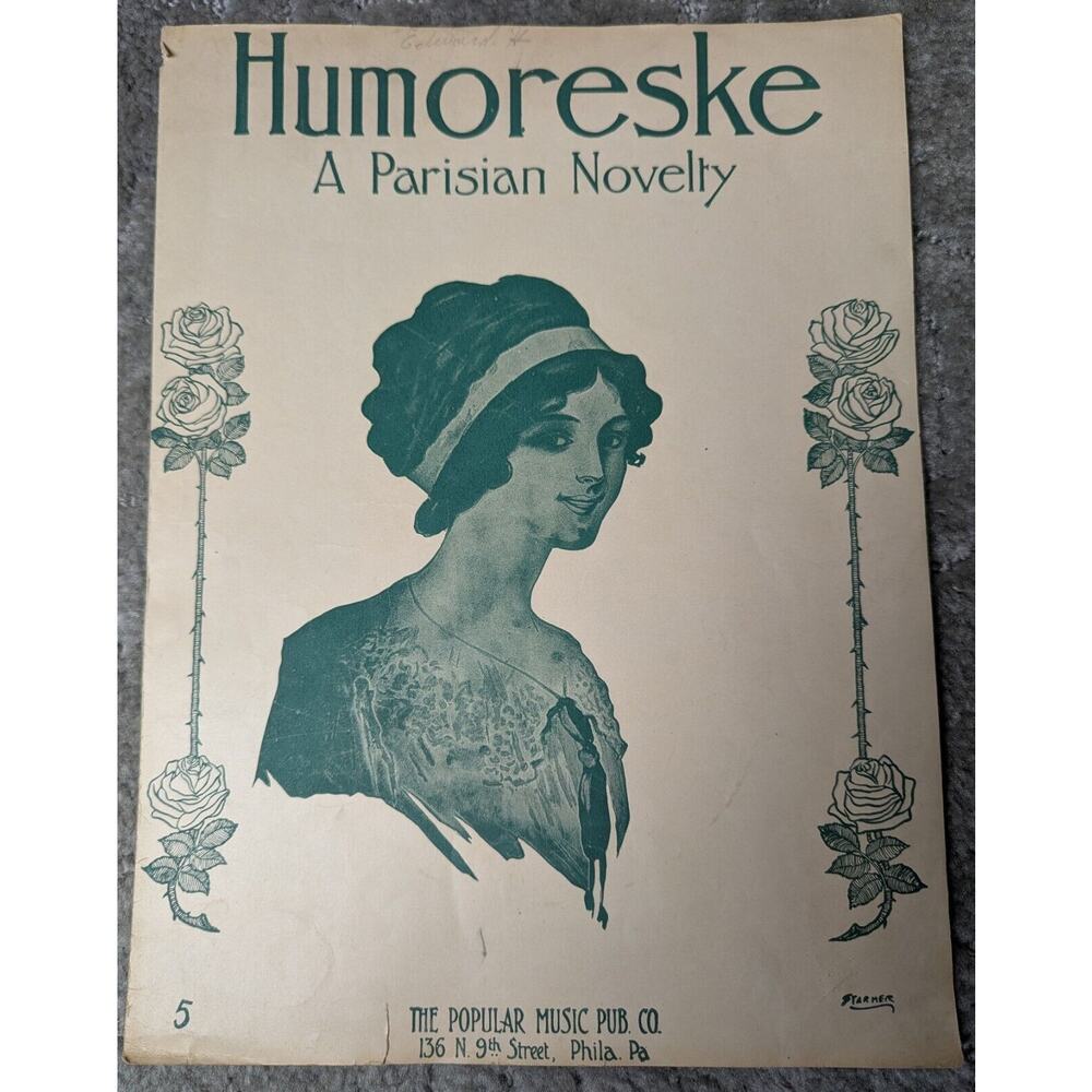 Humoreske A Parisian Novelty Sheet Music PIANO ANTON DVORAK OP 101 NO 7 STARMER